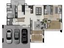 Detailed floor plan of a residential property showing room layout and garage