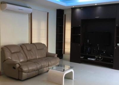 Modern living room with ambient lighting