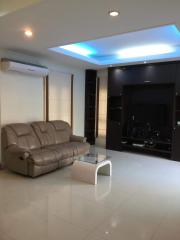 Modern living room with ambient lighting