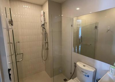 Modern bathroom with shower and toilet