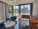 Modern living room with ample natural light