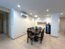 Modern dining room with a table set and decor