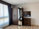 Modern Bedroom with Neutral Color Palette and Wooden Furniture