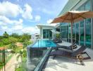 Luxury house with a swimming pool and a panoramic view