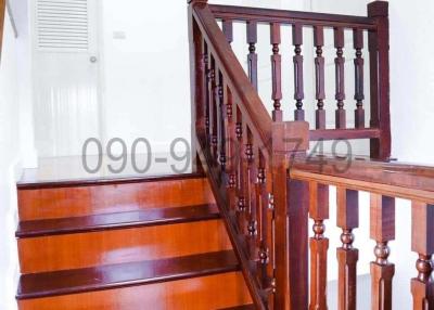 Elegant wooden staircase inside a home