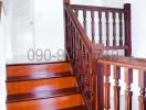 Elegant wooden staircase inside a home