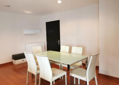 Modern dining room with a table and chairs set
