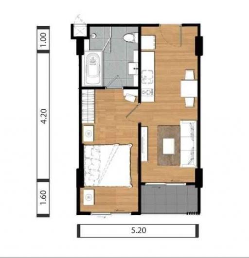 Architectural floor plan of an apartment