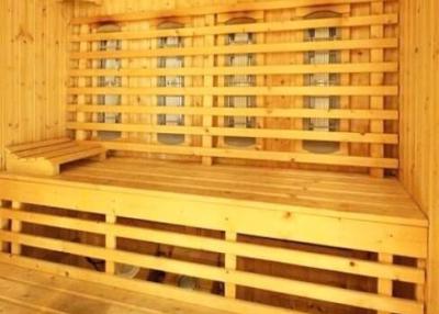 Wooden sauna room interior