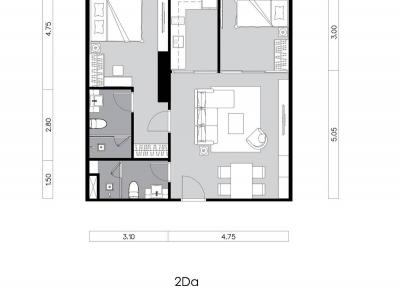 2-BR Condo at Supalai Icon Sathorn near MRT Si Lom