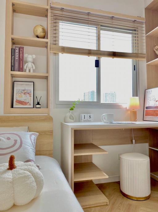 Cozy bedroom interior with natural light from window