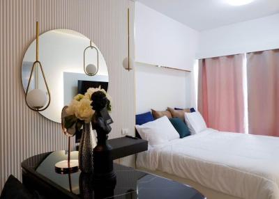 Modern bedroom interior design with elegant decoration and furniture