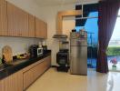 Modern kitchen with spacious countertops and natural light