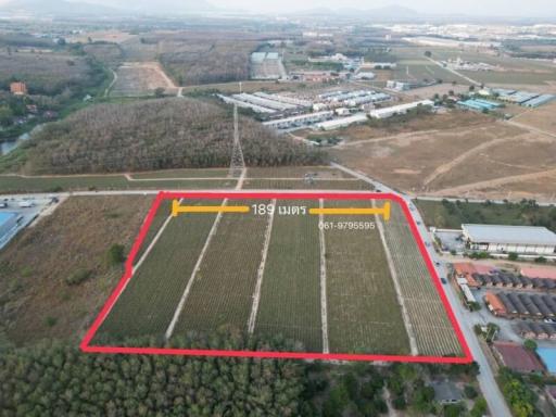 Aerial view of expansive property land with marked boundaries