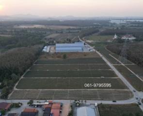 Aerial view of a rural property with agricultural land