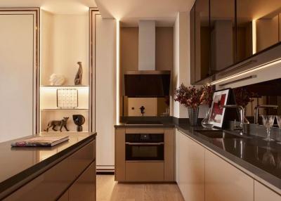 Modern kitchen with integrated appliances and elegant design