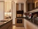 Modern kitchen with integrated appliances and elegant design