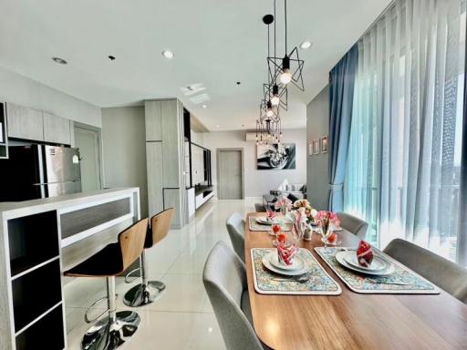 Modern dining area with open-plan layout