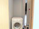 Compact laundry area with washing machine