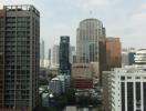 Cityscape view from an apartment window