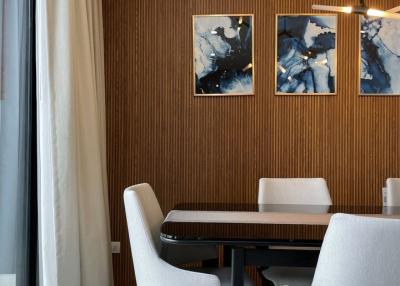 Contemporary dining room with a modern table and chairs