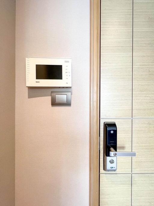 Modern security system at the entrance of an apartment