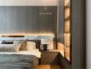 Modern bedroom with stylish design and elegant decorations