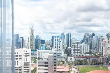 Panoramic cityscape view from a high-rise building