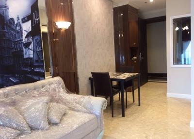 Spacious living room with new furniture and marble flooring