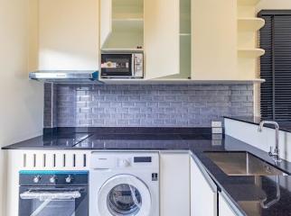 Modern kitchen interior with integrated appliances