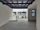 Spacious and modern covered terrace with transparent roofing