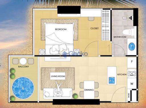 1 Bedroom Condo in The Riviera Ocean Drive Jomtien C011375