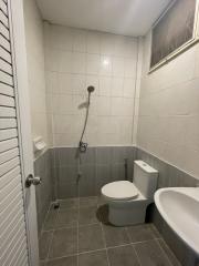 Modern bathroom with shower and toilet facilities