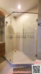 Modern bathroom with glass shower enclosure