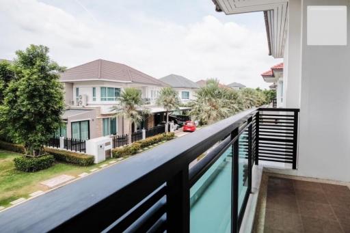 View from the balcony overlooking a residential neighborhood