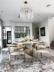 Elegant dining room with modern furniture and natural light