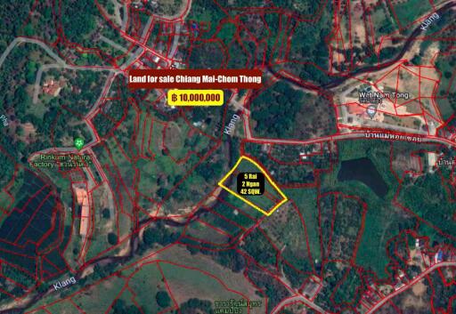 Land for Sale in Chiang Mai - 5 Rai Plot Near Mae Klang Water 10M THB