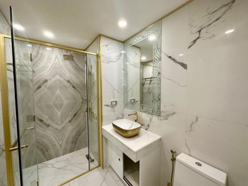 Modern bathroom with marble finish