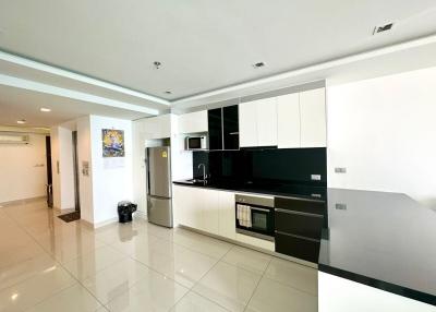 Modern kitchen with integrated appliances and ample floor space