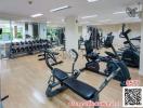 Modern gym facility with various fitness equipment