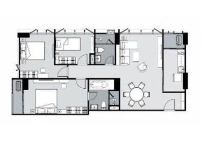 3-BR Condo at Supalai Premier Samsen-Ratchawat close to Ratchawat