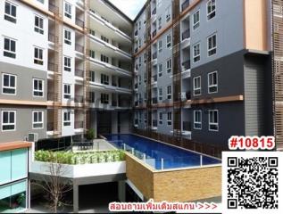 Modern apartment building with swimming pool