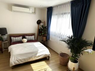 Cozy and bright bedroom with natural light