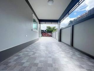 Spacious covered driveway in a modern residential property