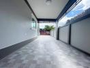 Spacious covered driveway in a modern residential property