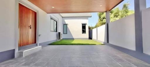 Spacious and modern covered outdoor area of a residential property