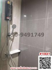 Modern bathroom shower with ceramic tiles