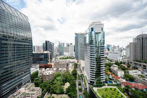 Panoramic cityscape from a high-rise building