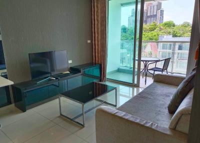 Modern living room with a balcony view