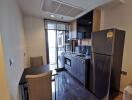 Modern kitchen with dining area